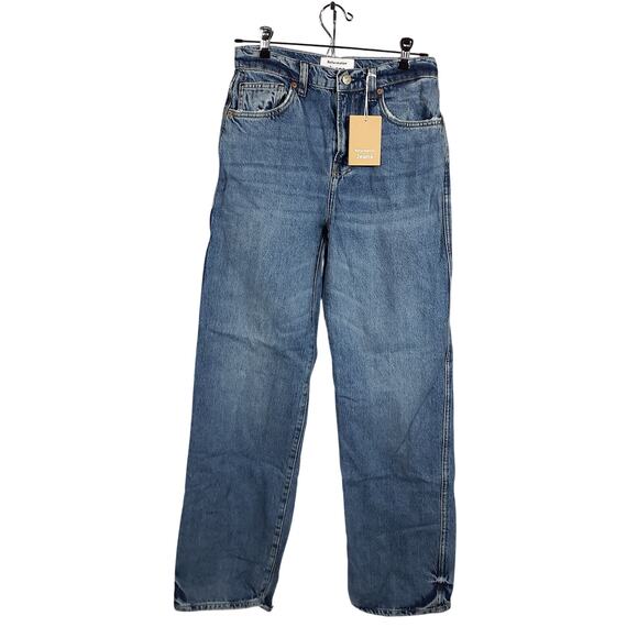 Reformation 'Val' Blue Cotton 90S Mid Rise Straight Jeans Size 25 - NWT - Picture 2 of 6
